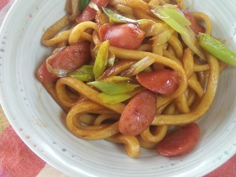 甜麺醤で☆焼きうどん